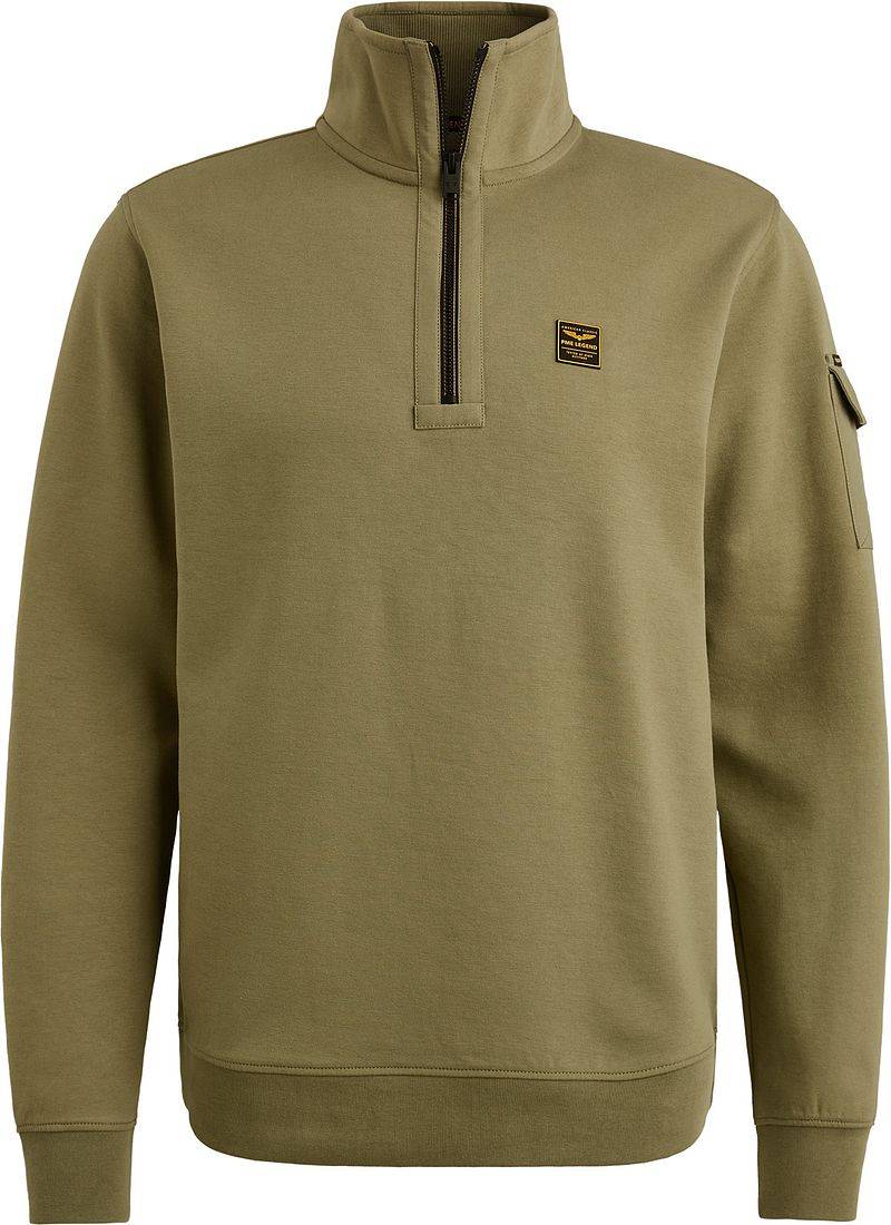PME Legend Half Zip Sweater Interlock Jersey Olive - Größe L von PME Legend