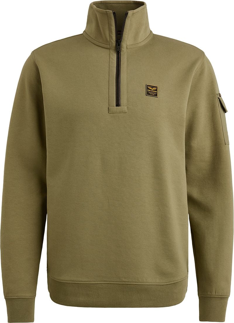 PME Legend Half Zip Sweater Interlock Jersey Olive - Größe XXL von PME Legend