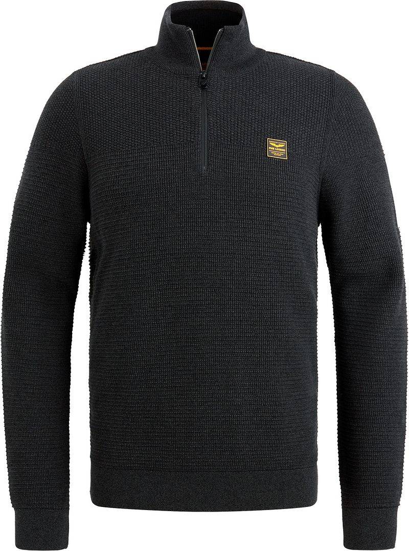 PME Legend Half Zip Sweater Mouliné Schwarz - Größe 3XL von PME Legend