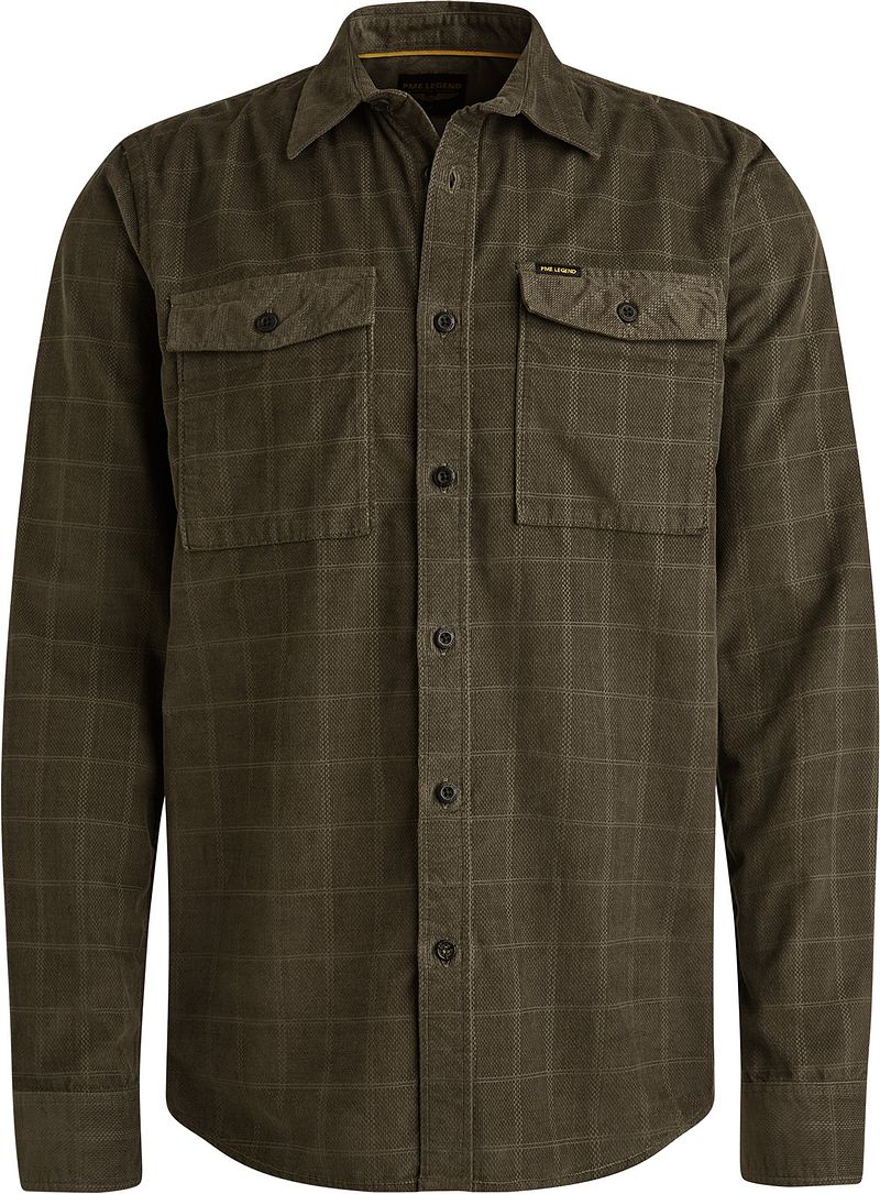 PME Legend Hemdjacke Fine Corduroy Beluga Grün - Größe M von PME Legend