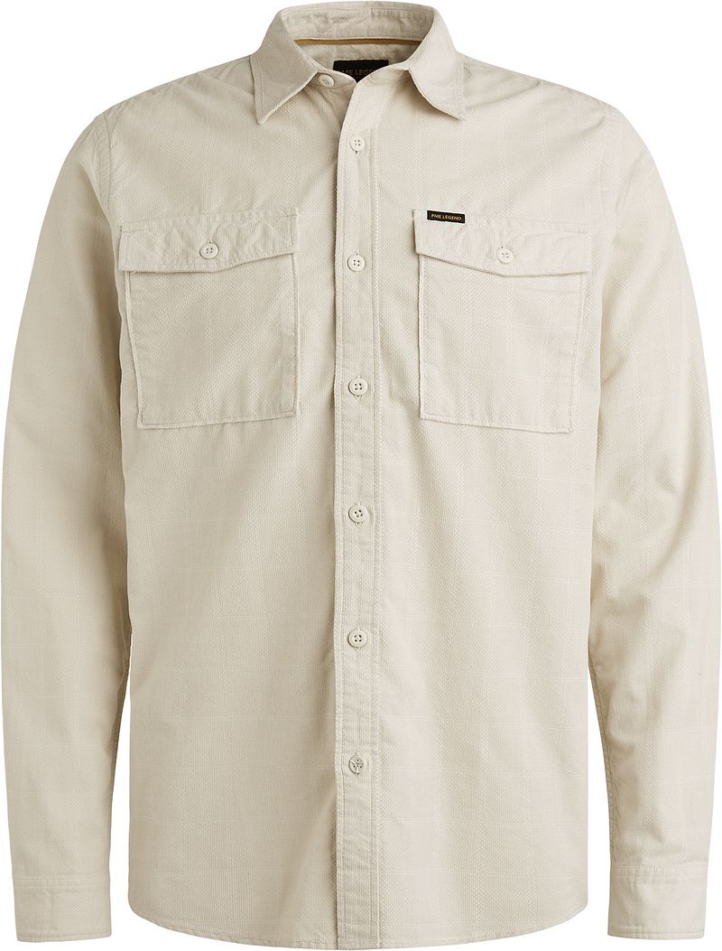 PME Legend Hemdjacke Fine Corduroy Ecru - Größe XXL von PME Legend