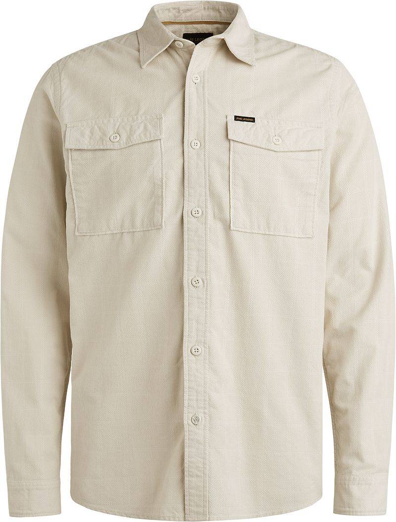 PME Legend Hemdjacke Fine Corduroy Ecru - Größe XXL von PME Legend