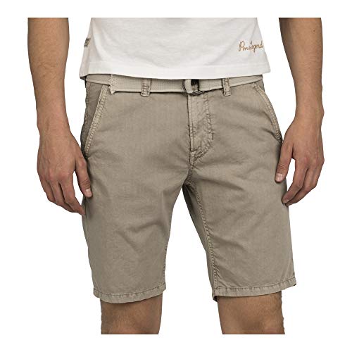 PME Legend Cotton Linen Dobby Chino Short, grau(londonfog (9019)), Gr. 31 von PME Legend