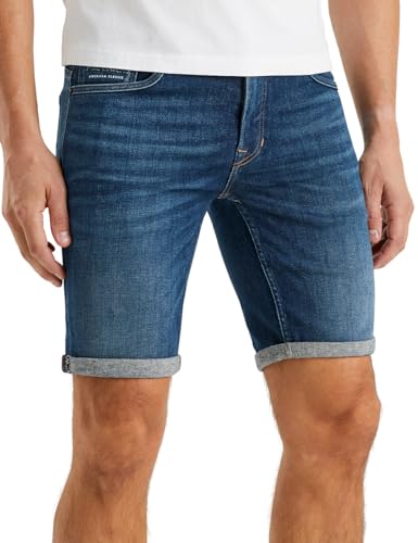 PME Legend Herren Jeans Short NIGHTFLIGHT - Regular Fit - Blau - Grau Stretch, Größe:W 32, Farbe:Real Mid Blue RMB von PME Legend