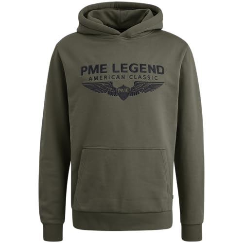 PME Legend Herren Kapuzenpullover Hoodie Hooded Soft Terry with Logo Regular Fit, Größe:XXL, Farbe:Beluga 8039 von PME Legend