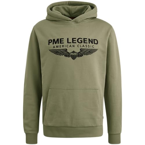 PME Legend Herren Kapuzenpullover Hoodie Hooded Soft Terry with Logo Regular Fit, Größe:XXL, Farbe:Loden Green 6380 von PME Legend