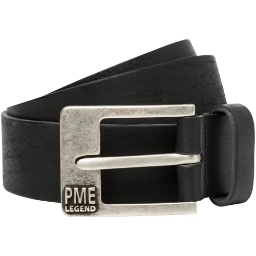 PME Legend Herren Ledergürtel FAR WEST BELT - 85-105cm Gürtellänge 100% Leder Dornschließe, Größe:85cm, Farbe:Black 999 von PME Legend