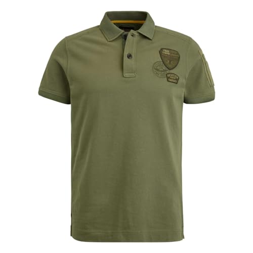 PME Legend Short Sleeve Polo Fine Pique Solid - Herren Poloshirt, Größe_Bekleidung:M, Farbe:Olivine von PME Legend