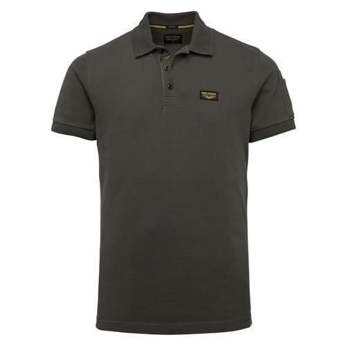 PME Legend Herren Poloshirt TRACKWAY - Regular Fit S-3XL Schwarz Weiss Blau Grün, Größe:4XL, Farbe:Beluga 8039 von PME Legend