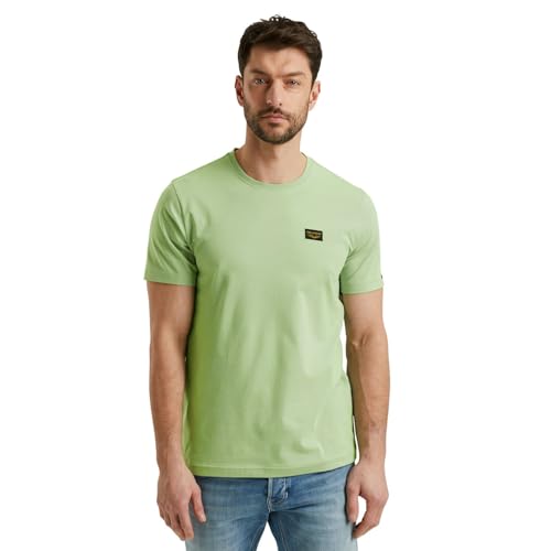 PME Legend Herren Rundhals T-Shirt Cold DYE Regular Fit Schwarz Weiss Grün Blau, Größe:3XL, Farbe:6258 Quiet Green von PME Legend