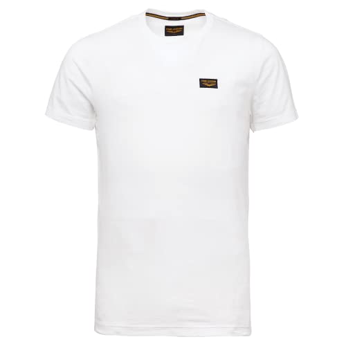 PME Legend Herren Rundhals T-Shirt Cold DYE Regular Fit Schwarz Weiss Grün Blau, Größe:S, Farbe:Bright White 7003 von PME Legend