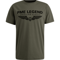 PME Legend Herren Rundhals T-Shirt R-NECK COTTON ELASTHAN LOGO - Regular Fit von PME Legend