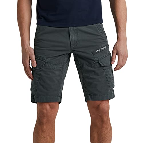 PME Legend Herren Short NORDROP Cargo - Regular Fit - Grau Blau Oliv Beige, Größe:W 30, Farbe:Asphalt 9114 von PME Legend