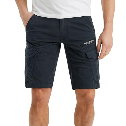 PME Legend Herren Short NORDROP Cargo - Regular Fit - Grau Blau Oliv Beige, Größe:W 32, Farbe:Salute 5281 von PME Legend