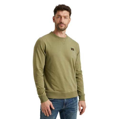 PME Legend Herren Sweatshirt Crewneck American Classic - Regular Fit S - 3XL, Größe:M, Farbe:PLS2508499-6379 Oil Green von PME Legend