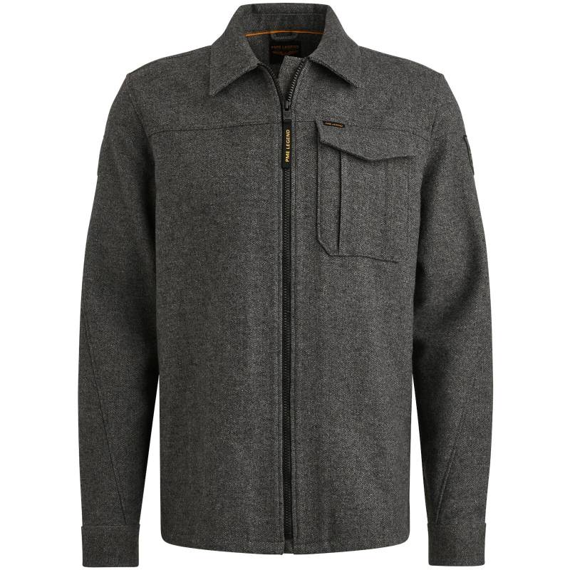PME Legend - Herringbone Woolblend/Overshirt 1zip dark grey melee - Gr. - L von PME Legend