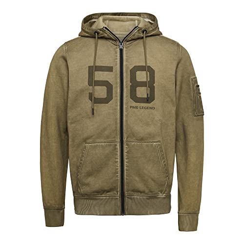 PME Legend Hooded Cold-Dye Terry - Zip-Hoodie, Größe_Bekleidung:XL, Farbe:Tarmac von PME Legend