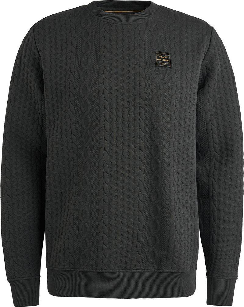 PME Legend Jacquard Structure Pullover Anthrazit - Größe L von PME Legend