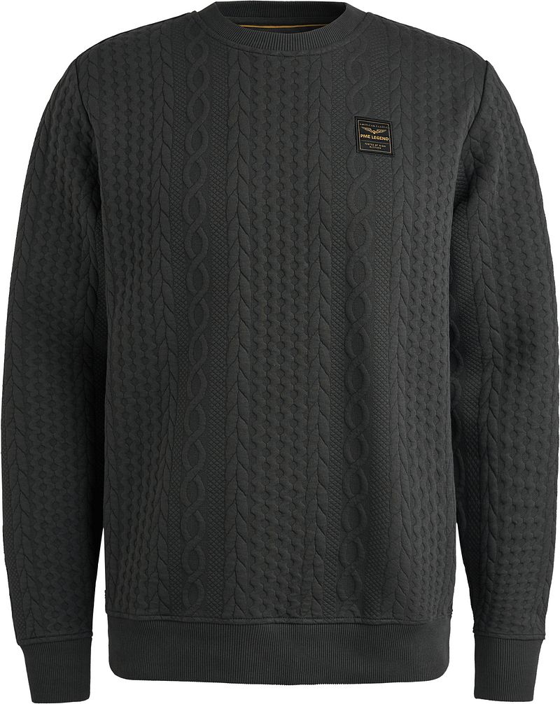 PME Legend Jacquard Structure Pullover Anthrazit - Größe XL von PME Legend