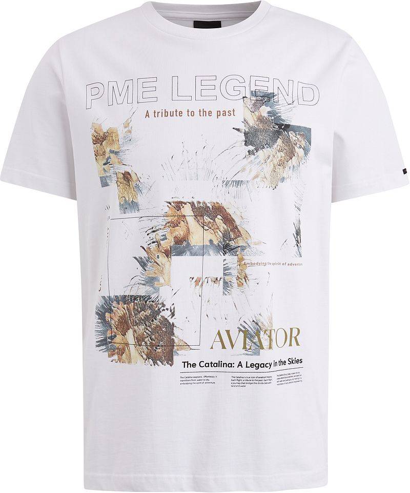 PME Legend Jersey T-Shirt Logo Weiß   - Größe M von PME Legend