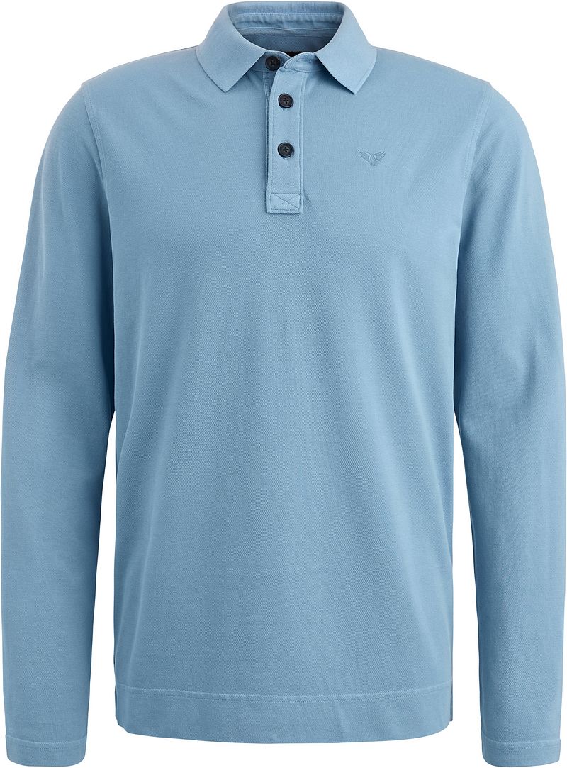 PME Legend Long Sleeve Poloshirt Garment Dye Piqué Blau - Größe L PME Legend Long Sleeve Poloshirt Garment Dye Piqué Blau - Größe L von PME Legend