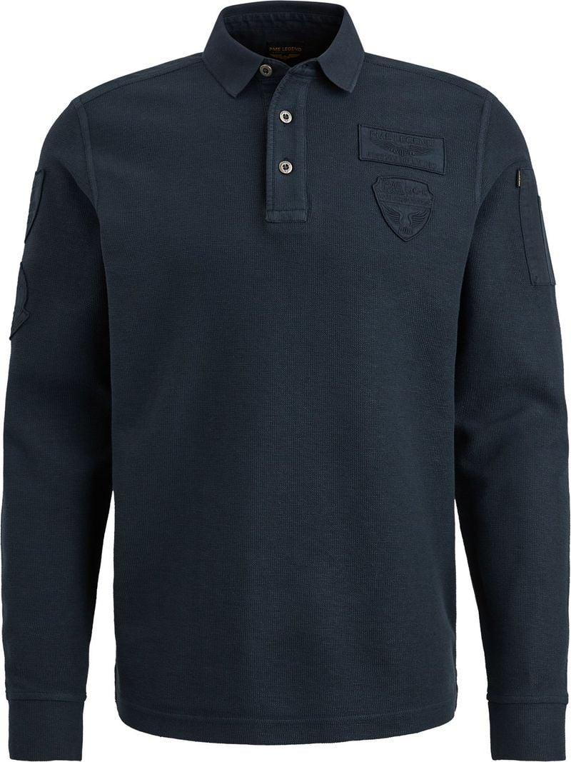 PME Legend Long Sleeve Poloshirt Struktur Navy - Größe L von PME Legend