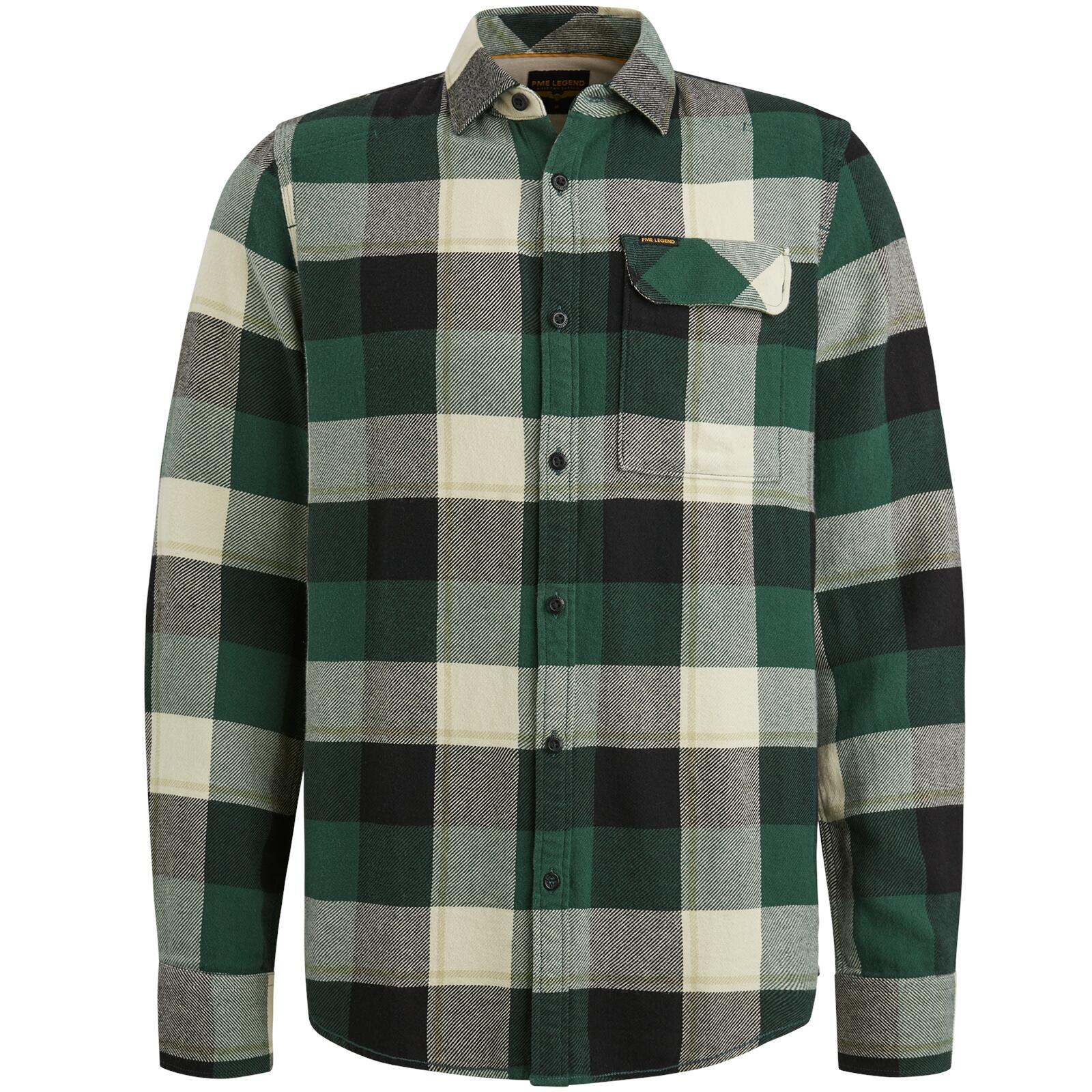 PME Legend - Long Sleeve Shirt Ctn Flanel H. twill Check trekking green - Gr. - L von PME Legend
