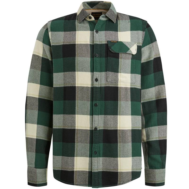 PME Legend - Long Sleeve Shirt Ctn Flanel H. twill Check trekking green - Gr. - L von PME Legend
