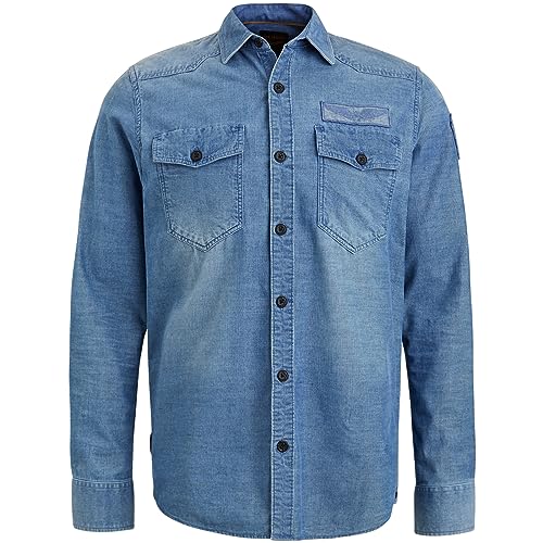 PME Legend Long Sleeve Shirt Indigo Corduroy Real Indigo - M von PME Legend