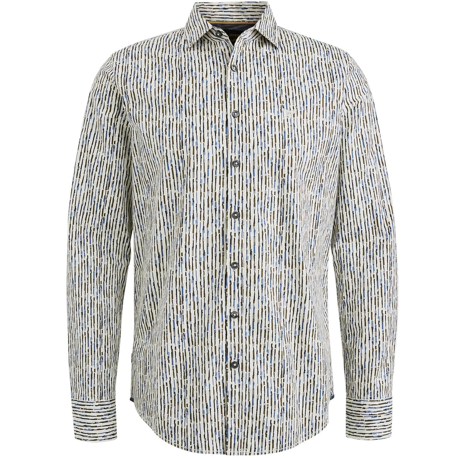 PME Legend - Long Sleeve Shirt Print On Poplin Stretch birch - Gr. - L von PME Legend