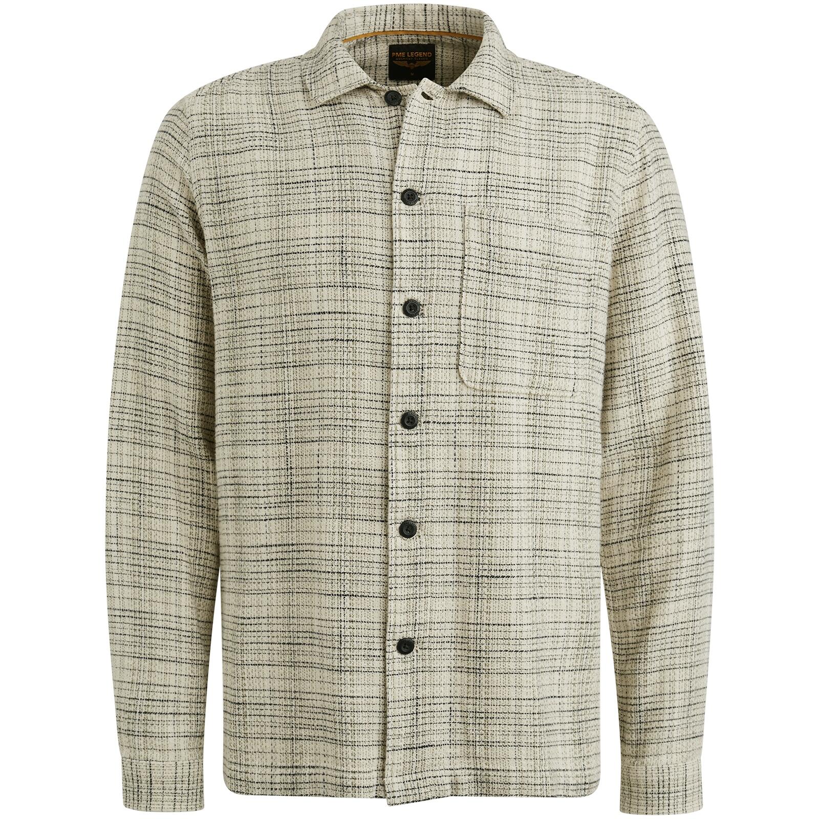 PME Legend - Mattweave Tweedlook Brix/ overshirt 4 bone white - Gr. - L von PME Legend