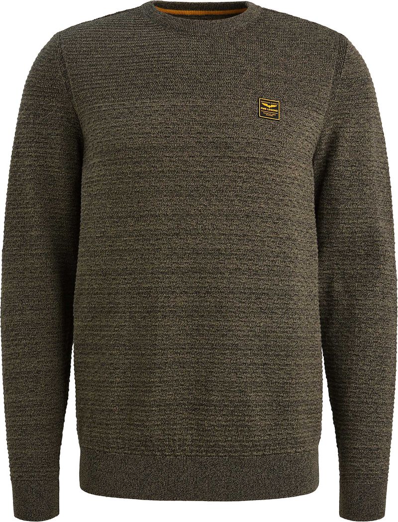 PME Legend Mouliné Structure Pullover Dusky Grün - Größe L von PME Legend