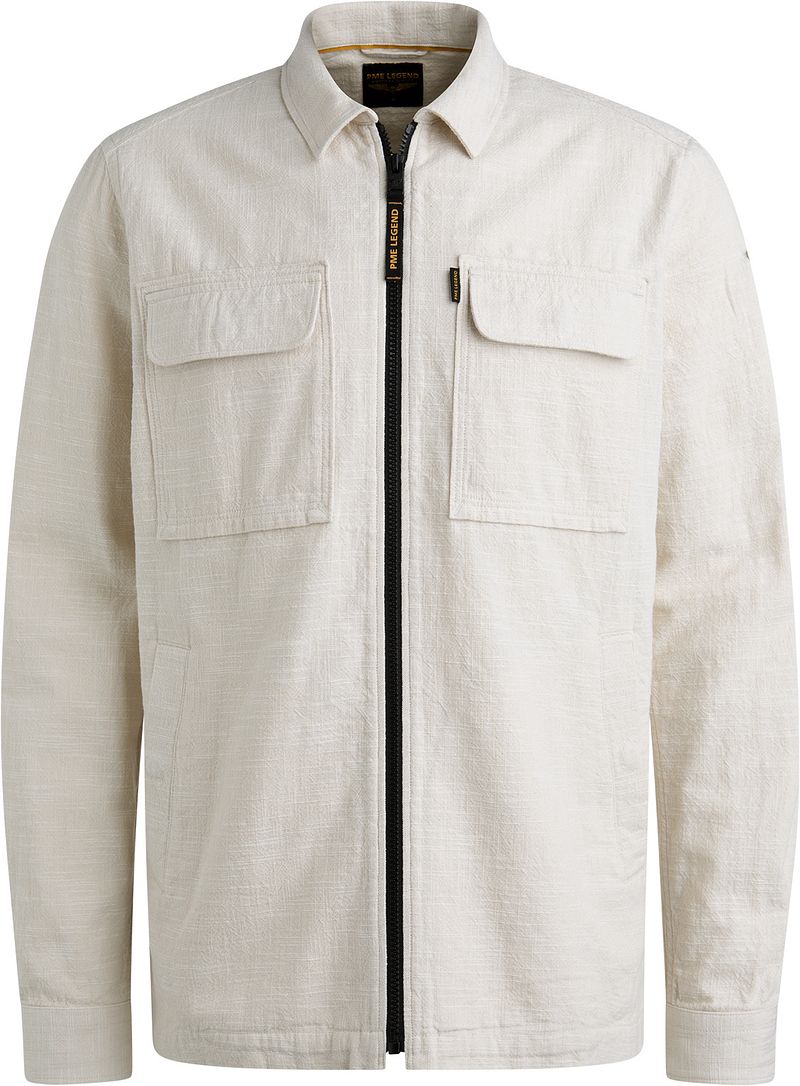 PME Legend Overshirt 2 Tone Slub Ecru - Größe M von PME Legend
