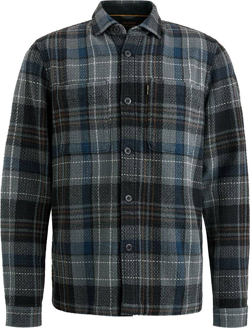PME Legend Overshirt Dobby Kariert Schwarz Grau - Größe 3XL von PME Legend