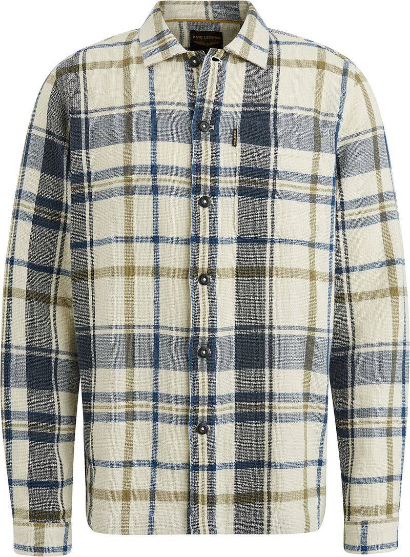 PME Legend Overshirt Kariert Ecru - Größe L von PME Legend