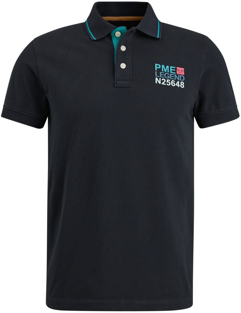 PME Legend Piqué Poloshirt Logo Navy - Größe M von PME Legend