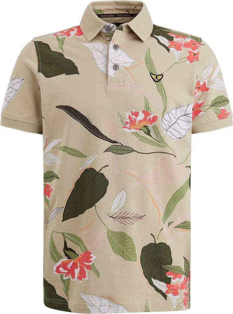PME Legend Polo Print Beige - Größe L von PME Legend
