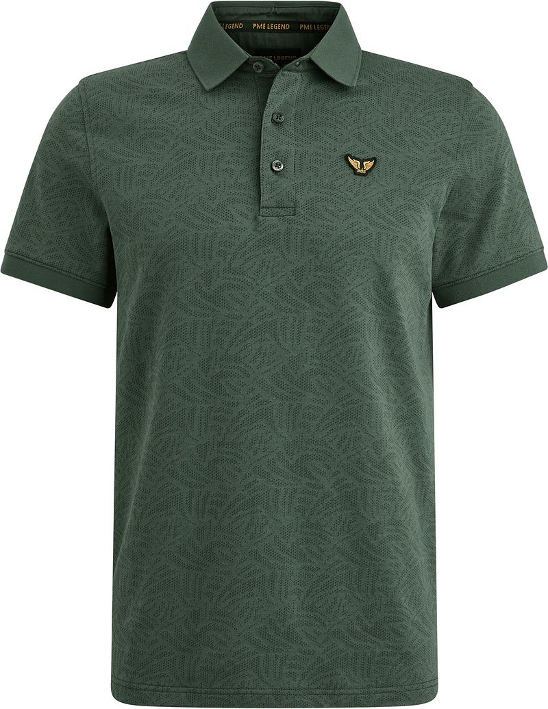 PME Legend Poloshirt Jacquard Jersey Olivgrün - Größe L von PME Legend