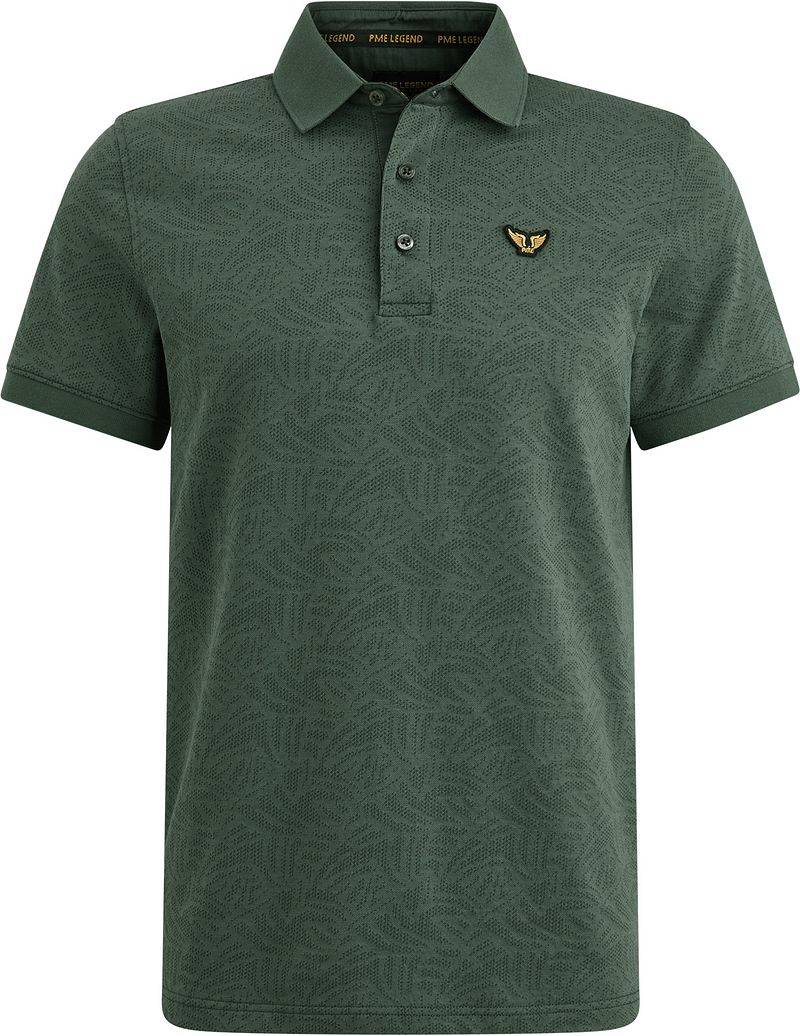 PME Legend Poloshirt Jacquard Jersey Olivgrün - Größe L von PME Legend