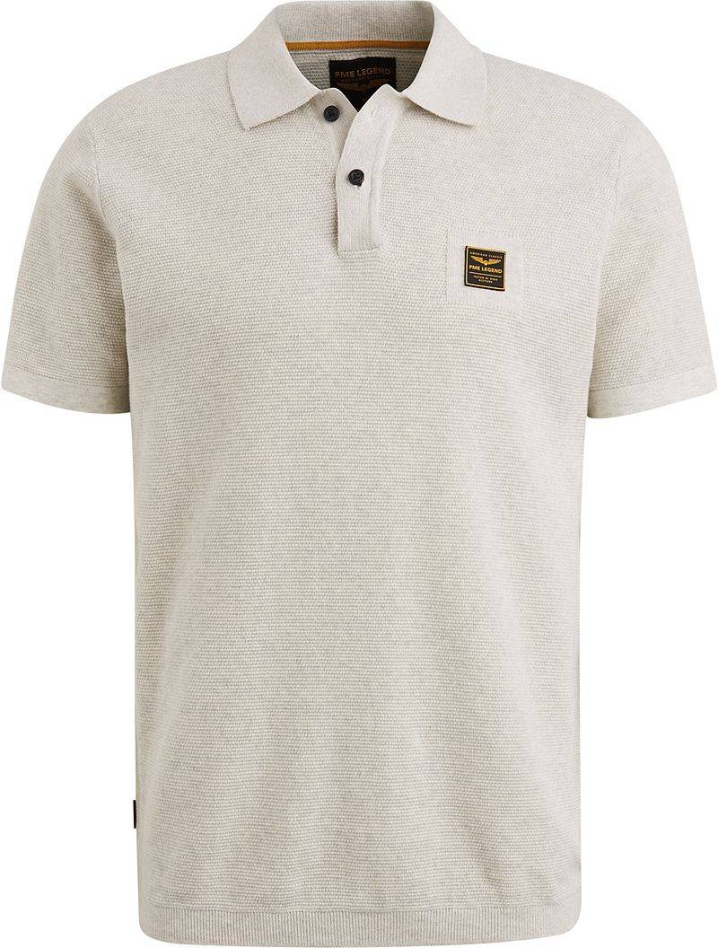 PME Legend Poloshirt Knitted Ecru - Größe XXL von PME Legend