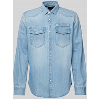 PME Legend Regular Fit Freizeithemd mit Kentkragen in Jeansblau, Größe XL von PME Legend
