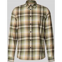 PME Legend Regular Fit Freizeithemd mit Kentkragen und Label-Stitching in Oliv, Größe M von PME Legend