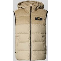 PME Legend Regular Fit Steppweste mit Logo-Applikation Modell 'Gobbler' in Kitt, Größe M von PME Legend