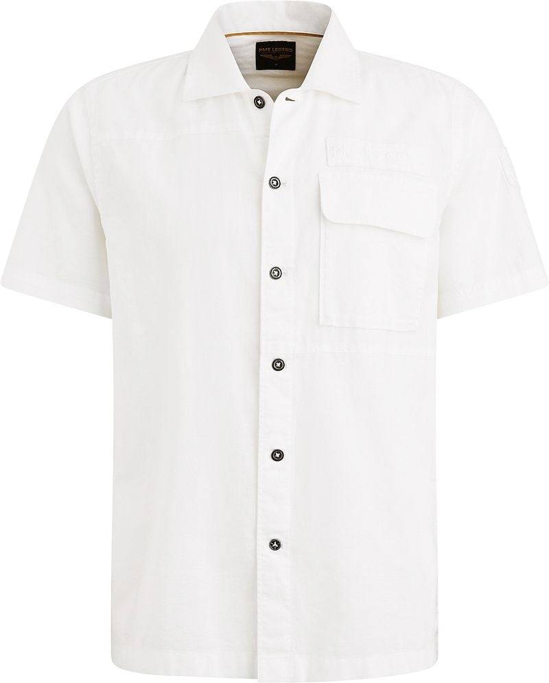 PME Legend Short Sleeve Hemd Linen Blend Weiß - Größe 3XL von PME Legend