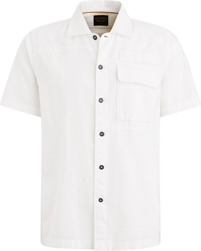PME Legend Short Sleeve Hemd Linen Blend Weiß - Größe XL von PME Legend
