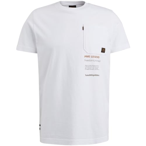 PME Legend Short Sleeve r-Neck Play Single je Bright White - L von PME Legend
