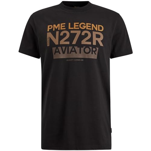 PME Legend Short Sleeve r-Neck Single Jersey Black - M von PME Legend