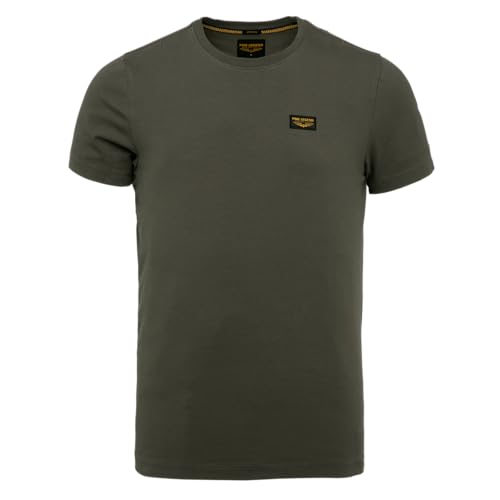 PME Legend Herren Rundhals T-Shirt Cold DYE Regular Fit Schwarz Weiss Grün Blau, Größe:XL, Farbe:Beluga 8039 von PME Legend
