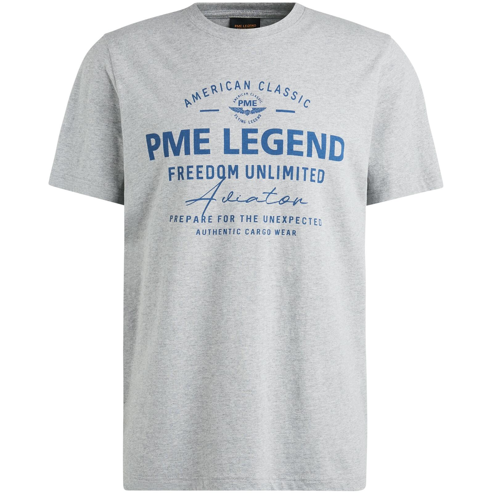 PME Legend - Short sleeve r-neck single jersey light grey melee - Gr. - XXXL von PME Legend