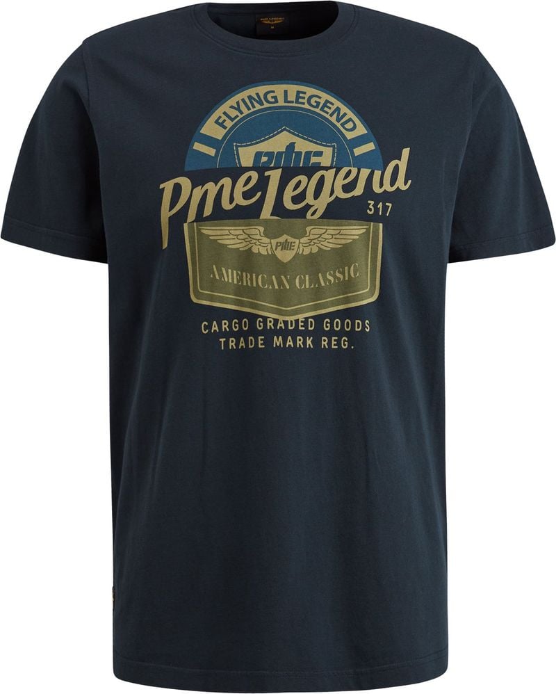 PME Legend Single Jersey T-Shirt Druck Blau - Größe L von PME Legend
